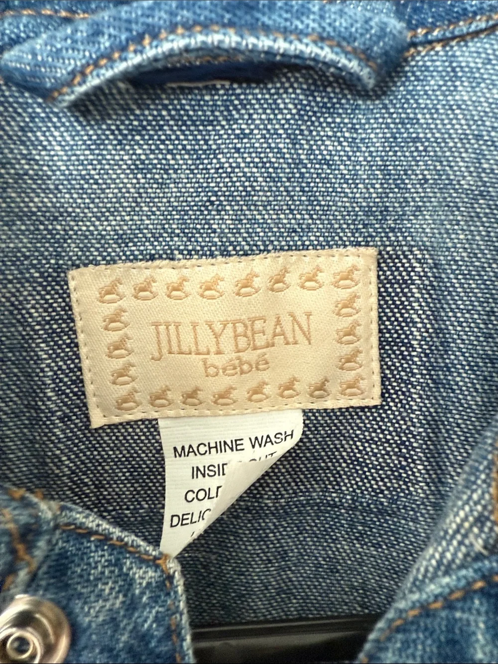 Jilly Bean - Kids Blue Denim Jacket with Yellow Daisy Patch Accents - 2T